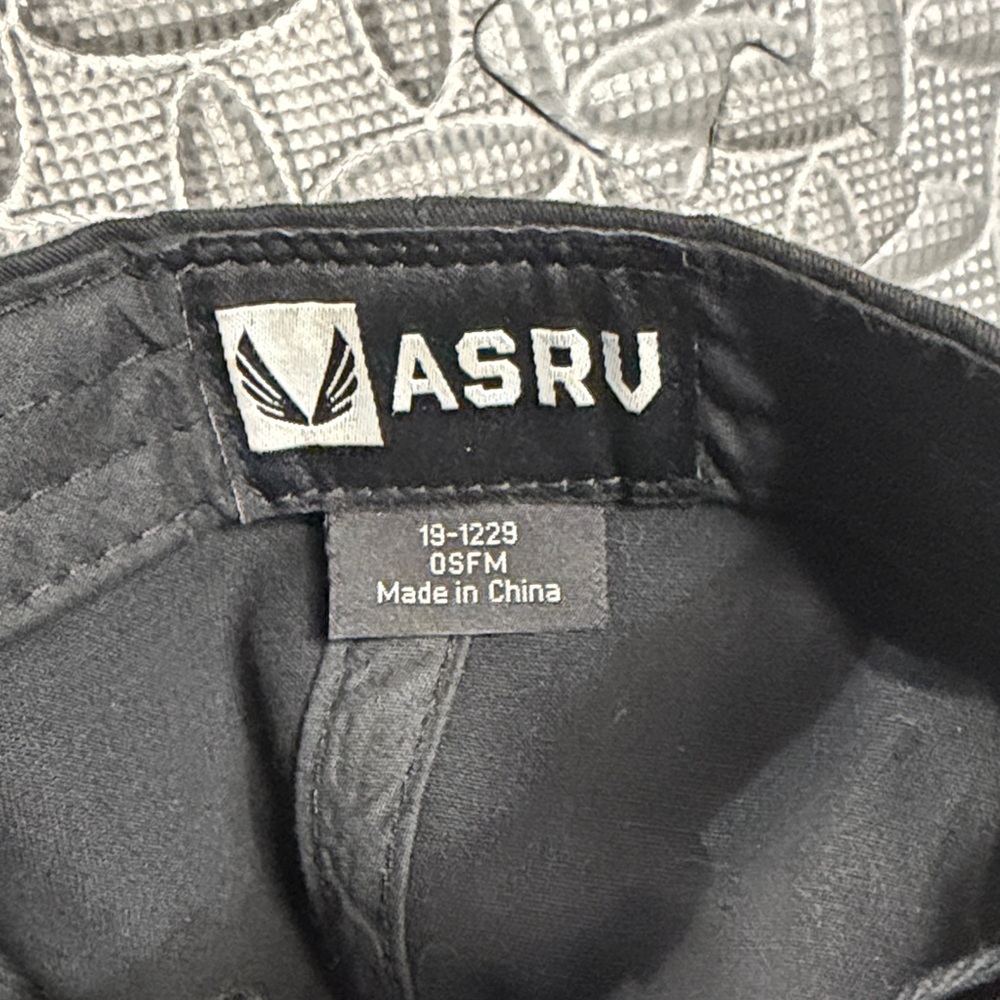 ASRV Black Curved-Brim Cap with Raised Wing Logo - Picture 2 of 3